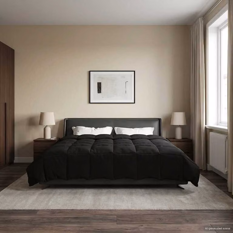 vidaXL Piumone Invernale in Microfibra Traspirabile e Reversibile, Nero, 200 x 200 cm