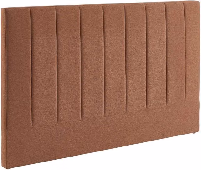 Testiera da letto Sweeek in tessuto color camel con design minimalista e montaggio a parete, Larghezza: 170 cm