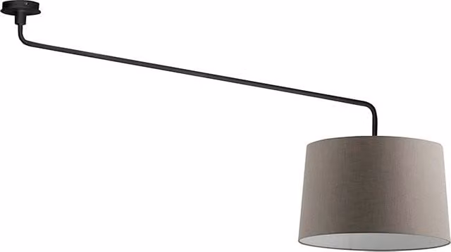 Vivien Plafoniera da Soffitto Nera con Paralume Conico Tortora E27 IP20 48cm - Design Moderno in Metallo e Tessuto per Interni - Rossini Group