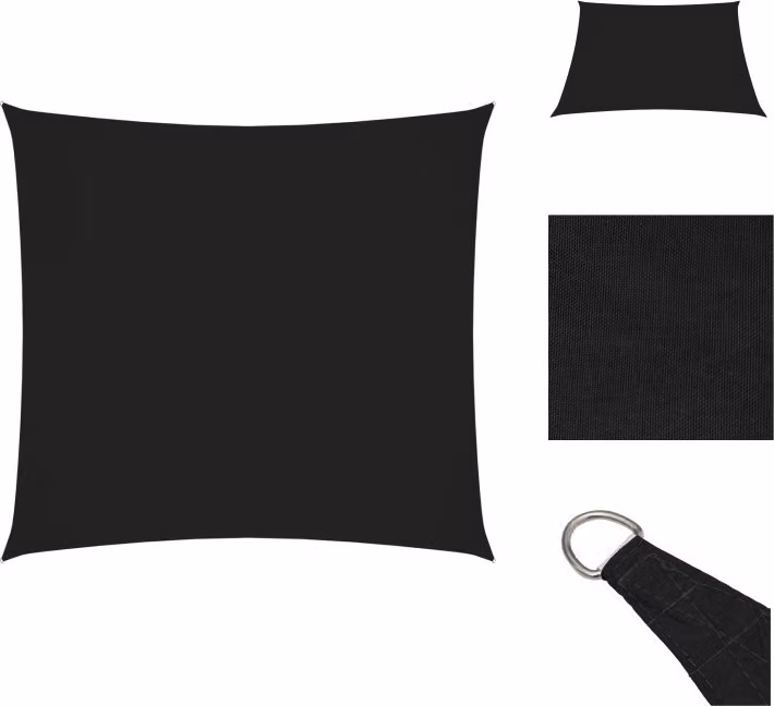 vidaXL Tenda da sole in tessuto Oxford quadrato 5x5 m nero - Ombrelloni e tende da sole
