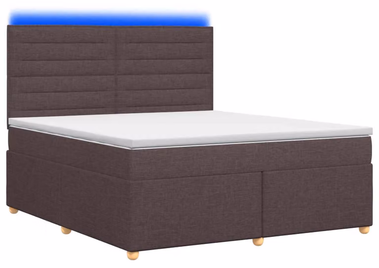 Letto a molle con materasso marrone scuro 160 x 200 cm in tessuto