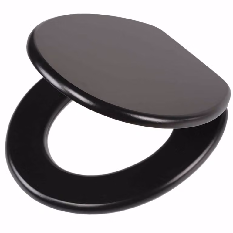 Sedile WC Tiger in MDF nero effetto pelle, 252540746