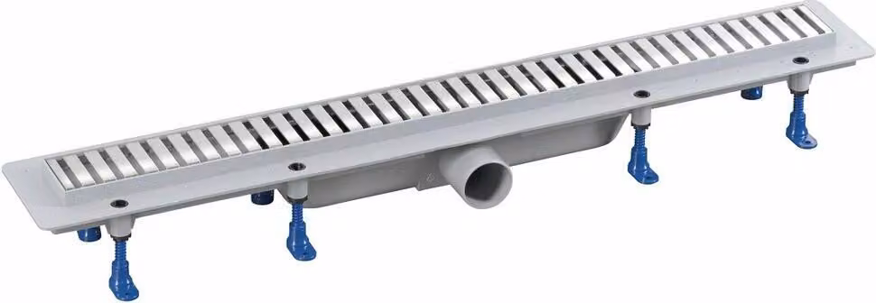 Canale a pavimento con griglia in acciaio inox, L-910, DN50