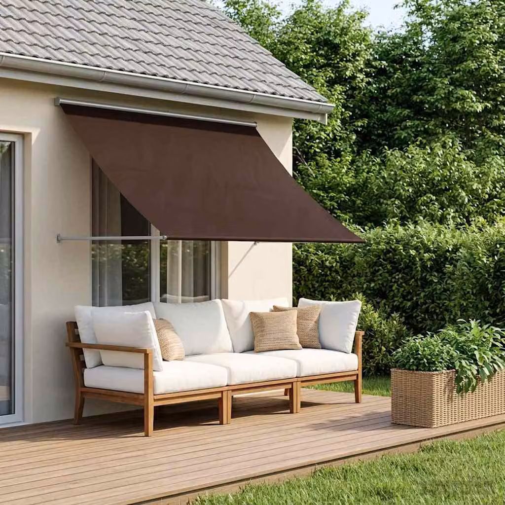 vidaXL Tenda da Sole Marrone con Bracci Pieghevoli in Acciaio e Poliestere L: 200 cm, P: 150 cm