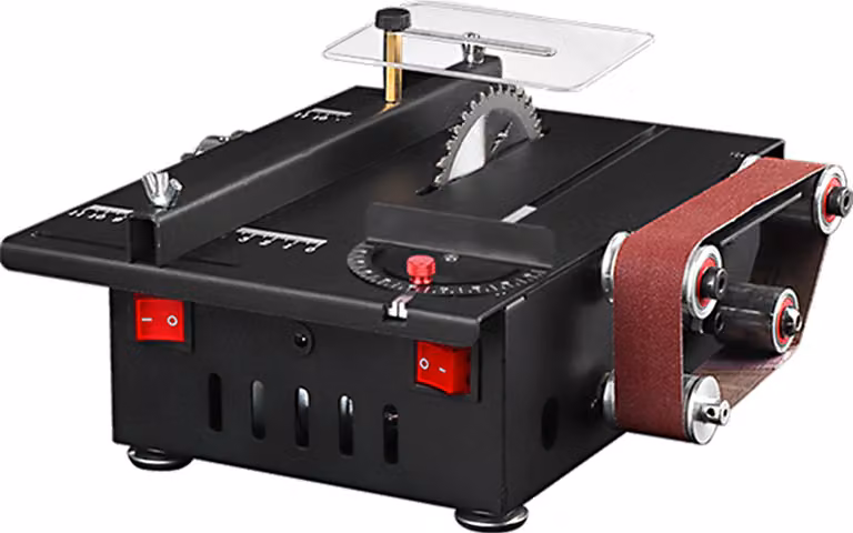 Levigatrice a nastro compatta e mini sega da banco 2-in-1 - 200W - Multifunzione