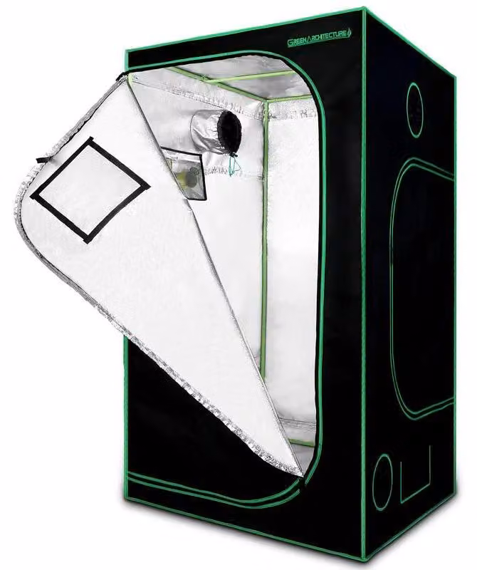 Tenda da coltivazione, serra da interno - Grow box 120x120x200 cm - Tenda per la germinazione indoor - Rivestimento interno riflettente - Impermeabile alla luce - Verde
