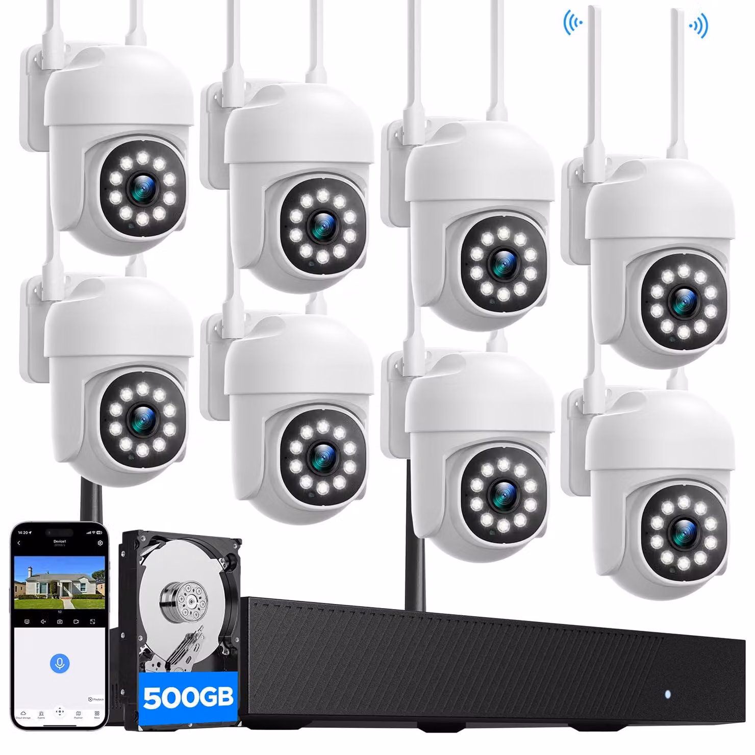 Telecamera di sicurezza per esterni - Telecamera wireless Full HD 1080p per esterni con visione notturna