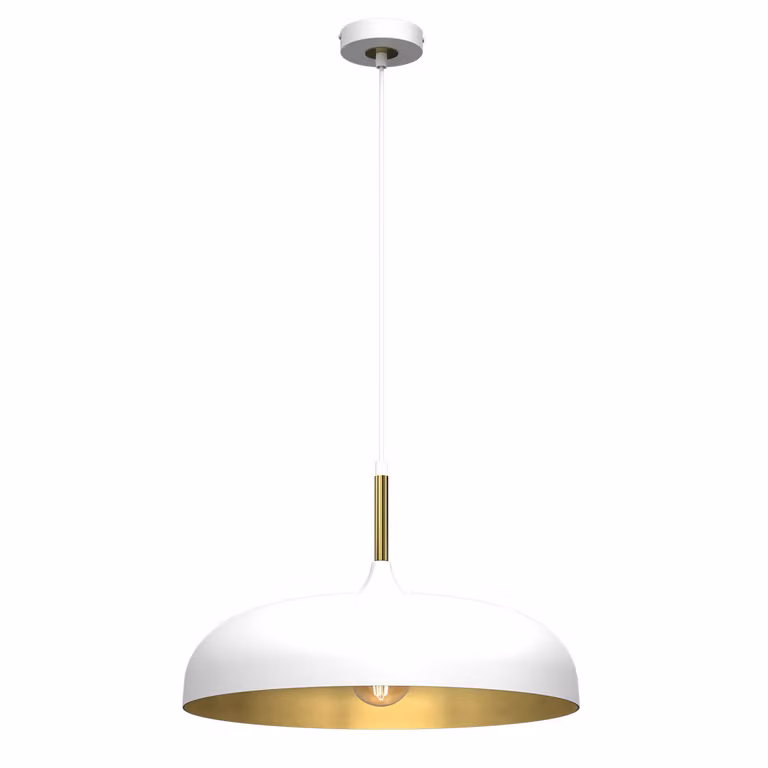 Lincoln bianco/oro luce a sospensione 1Xe27 45Cm luce a soffitto lampada a soffitto luce a sospensione