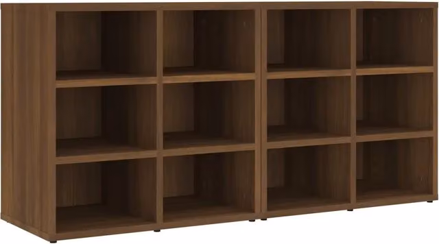 Set di 2 scarpiere da parete dal design elegante con 12 scomparti 52,5 x 30 x 50 cm in legno ingegnerizzato marrone 02_0048440