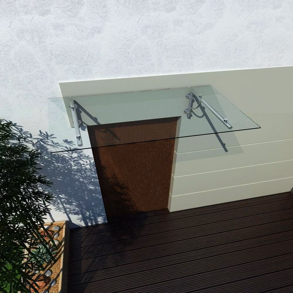 Glaswerk Westfalen - (LB) Tettoia in vetro trasparente, dimensioni 120x90 cm, completa di supporti