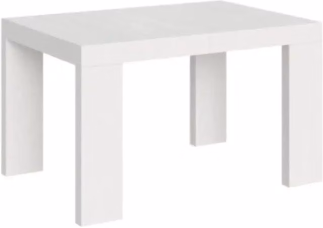 Tavolo allungabile moderno Roxell rettangolare in bianco frassino L/P: 120/380 x 90 cm