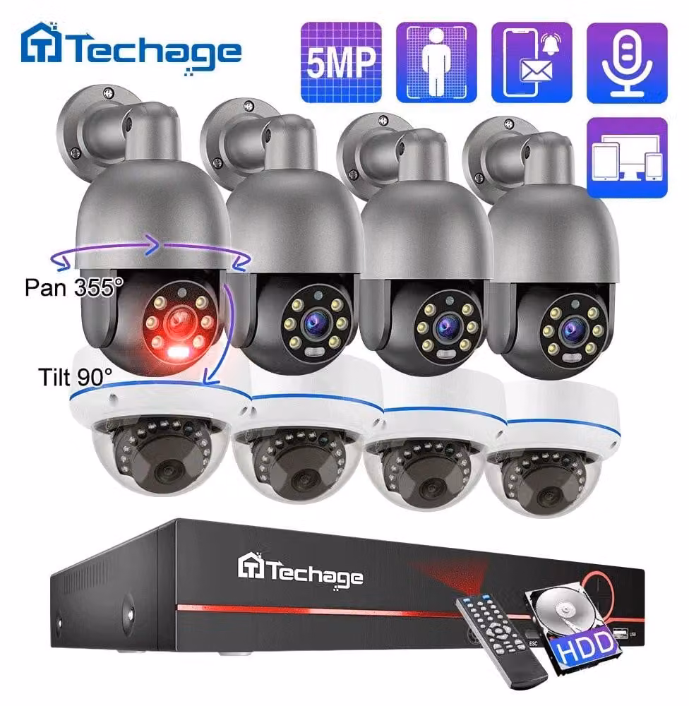 Sistema di telecamere di sicurezza a 8 canali, con tecnologia PoE, risoluzione HD e visione notturna