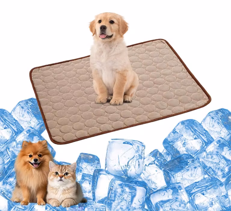 Tappetino refrigerante per cani e gatti, autorigenerante, colore marrone, 50x40 cm