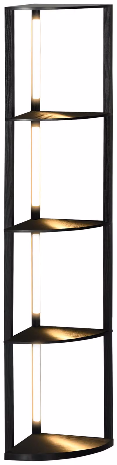 Lampada da terra HOMCOM a LED da 24 W con 4 ripiani, attacco E27, per soggiorno