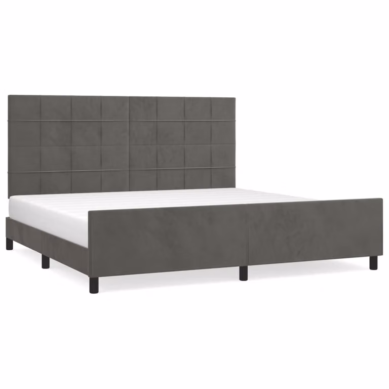Giroletto senza Materasso Grigio Scuro 200x200 cm Velluto