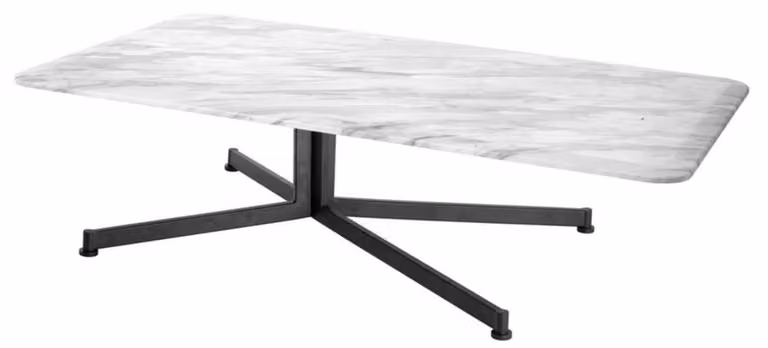 Tavolino Casa Padrino bianco/nero 140 x 80 x h. 39 cm - Mobili Soggiorno