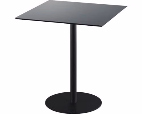 Urban - Tavolo da terrazzo, struttura nera + piano in HPL nero, 70x70 cm, 1 pezzo