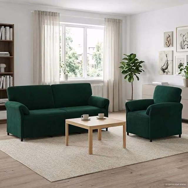 Set di divani 2 pz Verde Scuro Velluto 3424915