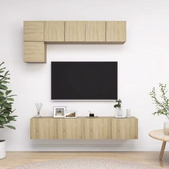 Set di Mobili TV 5 pz-Set di 5 Credenza per TV Rovere Sonoma in Legno Multistrato 322452