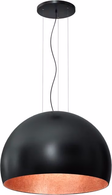 Lampada a sospensione nera interno rame Ø80 Compo Luminex