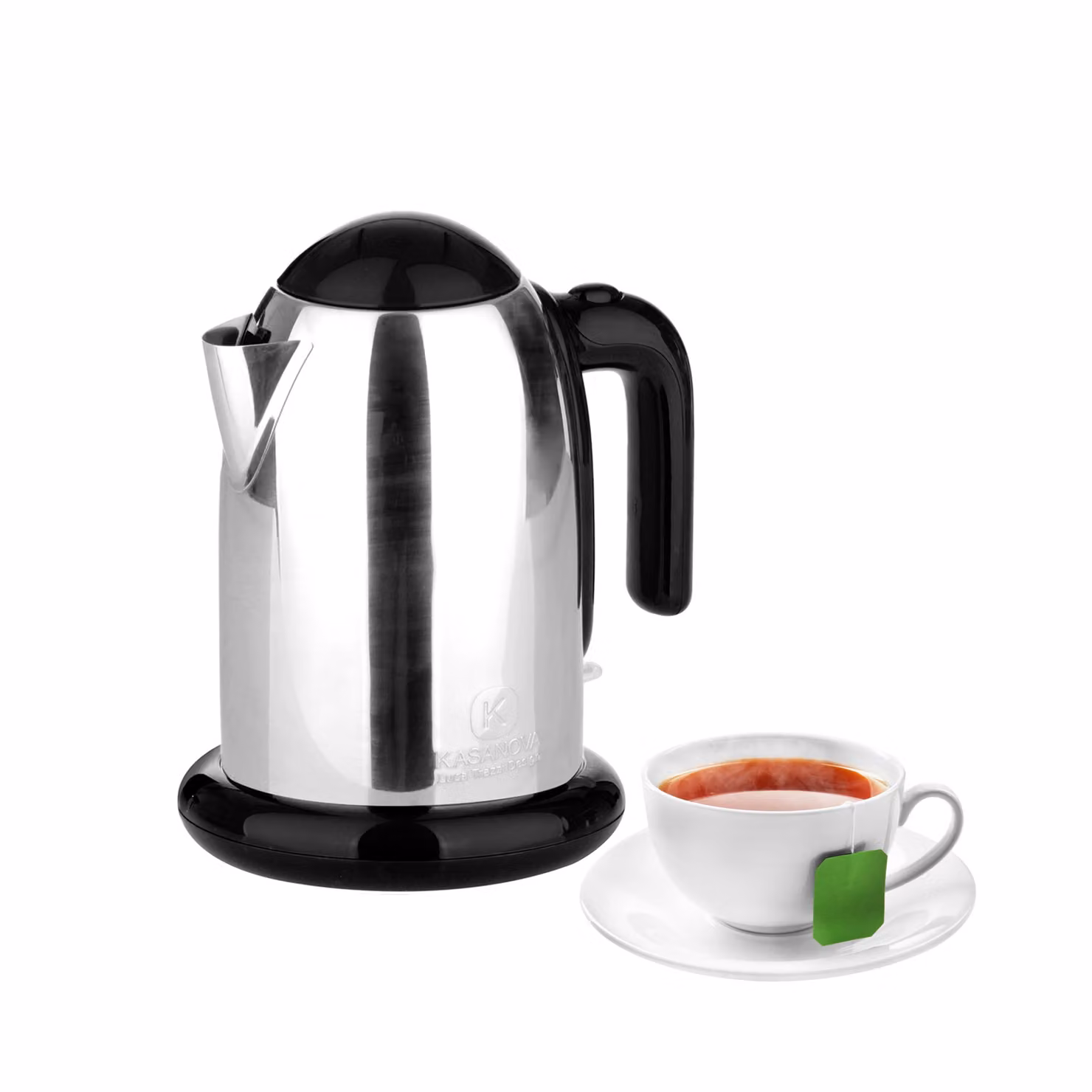 Bollitore K Line Kasanova in acciaio inox nero e argento da 2200W – 2