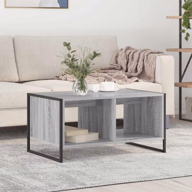 Maison Exclusive - Tavolino Sonoma grigio 80 x 50 x 40 cm Materiale ligneo