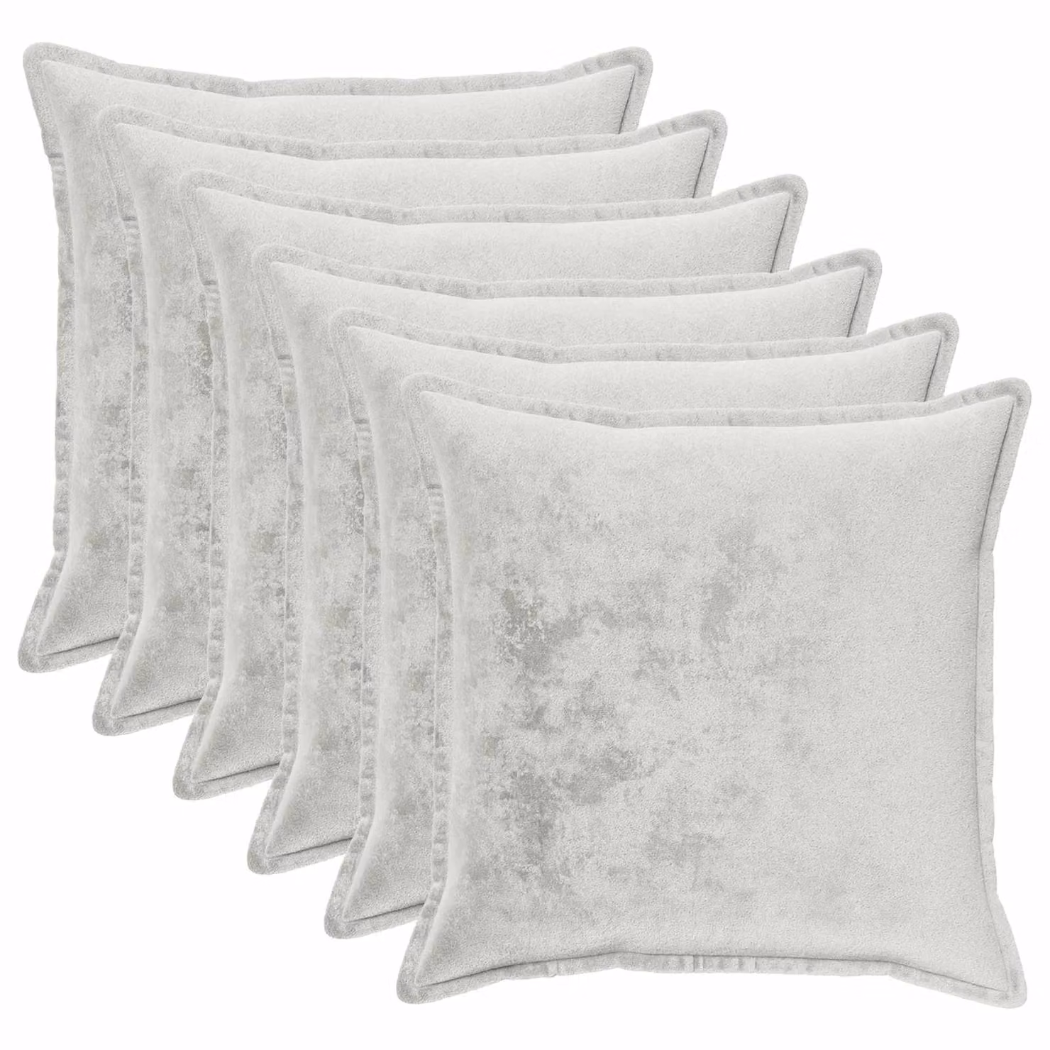 vidaXL Federa 6 pcs HOUTEN Grigio Chiaro 55 x 55 cm Flanella