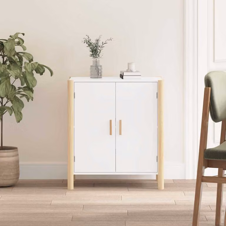 Credenza bianca vidaXL in legno di pino e MDF con montaggio a parete L: 62 cm, P: 38 cm, H: 70 cm