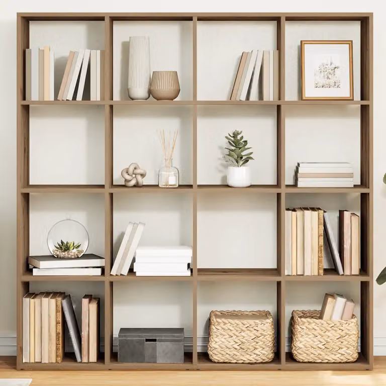 Libreria vidaXL in Legno Multistrato e MDF Rovere Marrone, L 137,5 cm x P 29 cm x H 137,5 cm