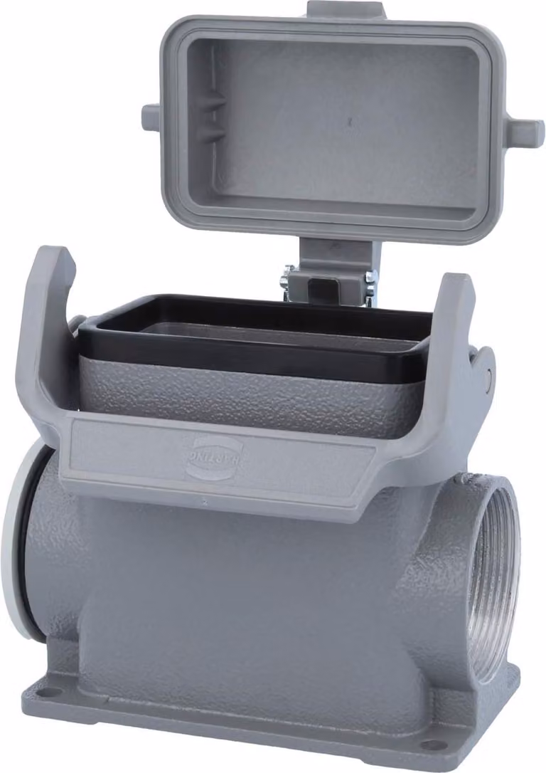 HARTING Han 10B Base alta, 1xM40 uscita cavo laterale, con 1 staffa longitudinale con cappuccio protettivo in plastica - 1 pezzo