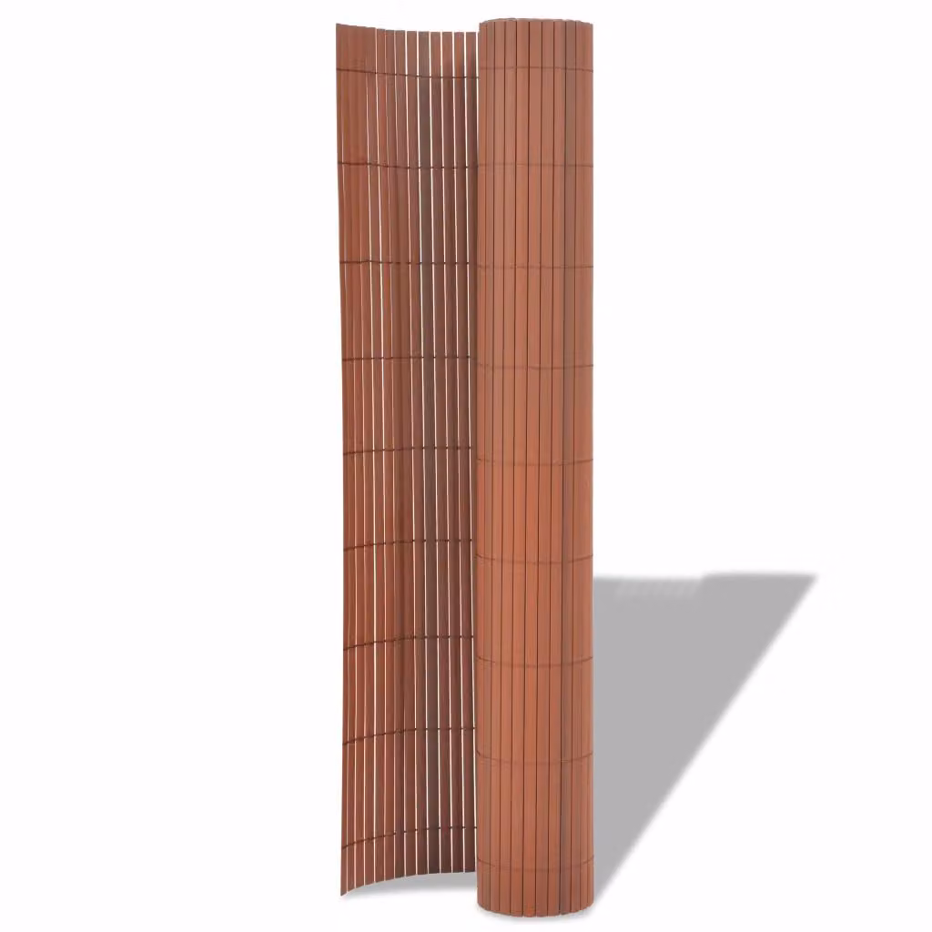 vidaXL Recinzione da giardino bifacciale in PVC 90 x 300 cm Marrone