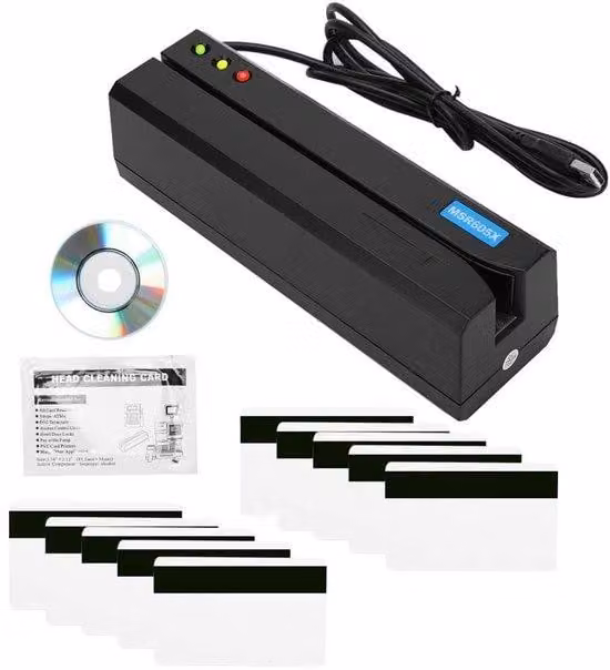 Lettore di carte magnetiche a 3 tracce, realizzato in metallo
