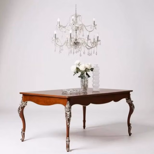Tavolo da pranzo allungabile classico Mobili2g in legno color noce L: 201 cm, P: 101 cm, H: 81 cm – 3
