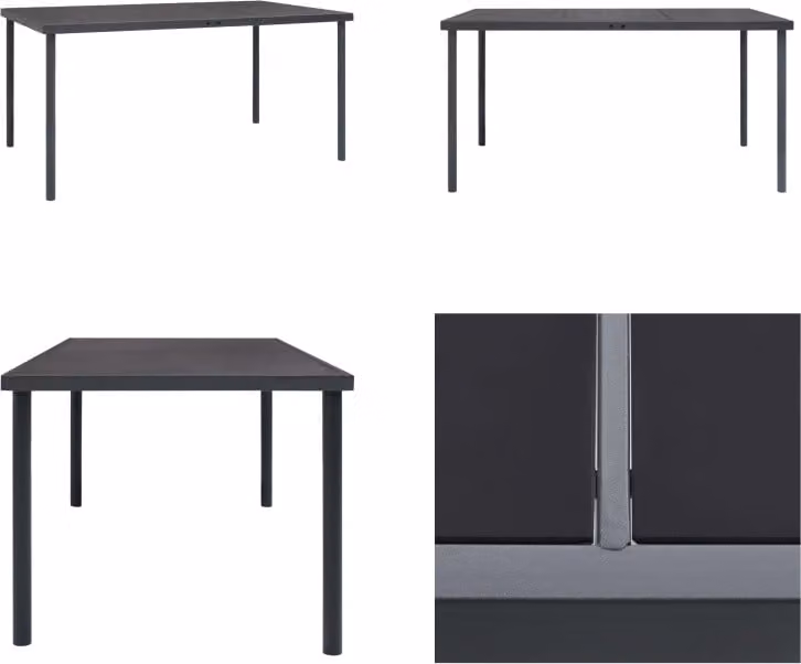 vidaXL Outdoor Esstisch Anthrazit 150x90x74 cm Stahl - Gartentisch - Gartentische - Outdoor-Tisch - Outdoor-Tische