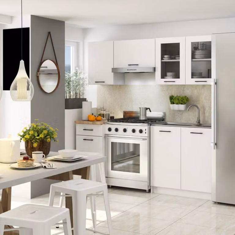 Mobile cucina per casa prefabbricata 180 cm VERMINA - bianco