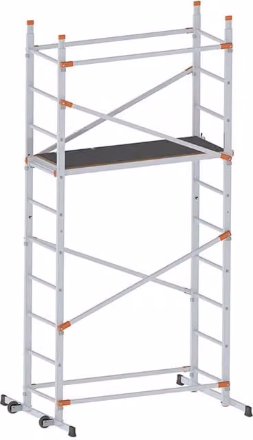 Ponteggio impalcatura trabattello torre mobile con ruote Fast&Lock 400 Gierre in alluminio argento L/P/H: 308 x 57 x 170 cm – 1
