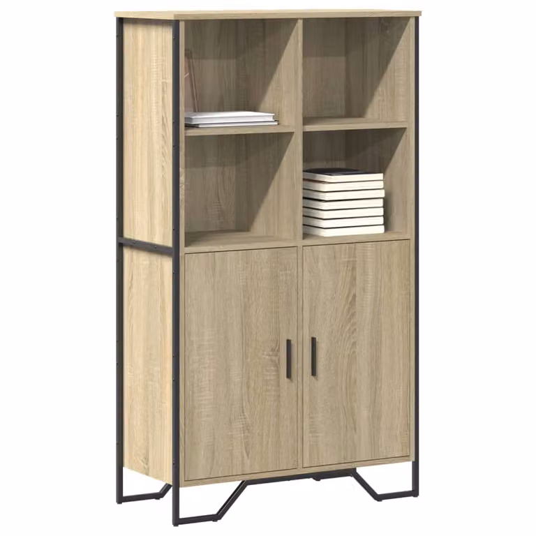 Credenza vidaXL in Legno Multistrato e MDF, Colore Rovere Sonoma, L: 79,5 cm, P: 35,5 cm, H: 137,5 cm