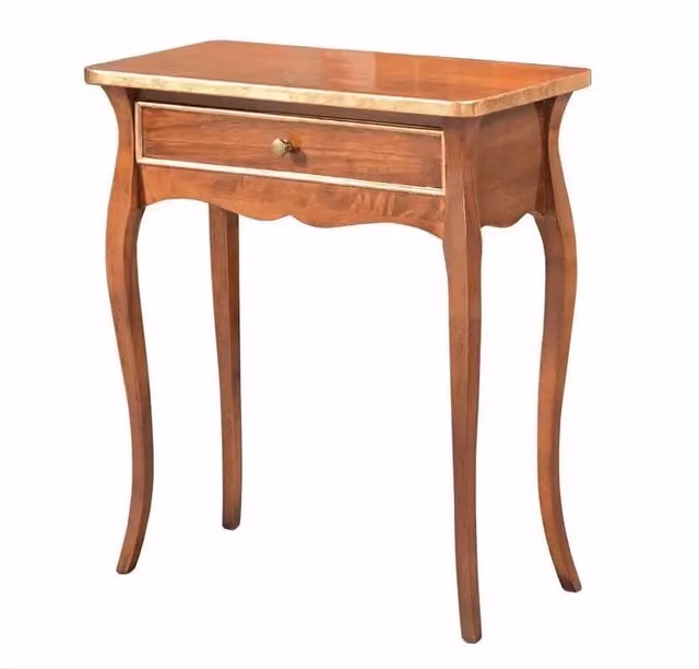 Consolle con 1 cassetto Mobili 2G finitura foglia oro e legno L/P/H: 62 x 31 x 70 cm – 2