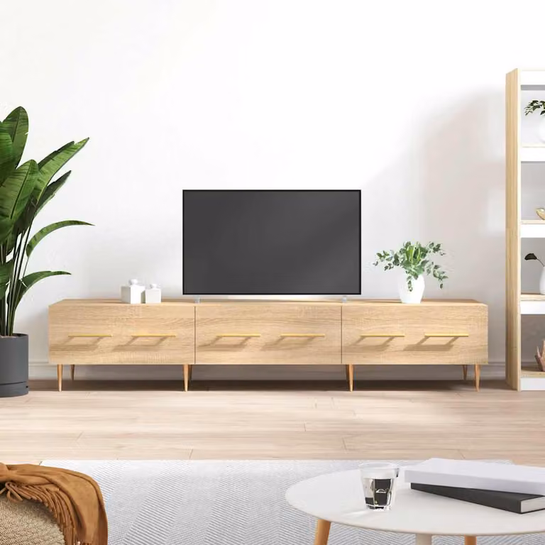 vidaXL Mobile Porta TV Moderno in Rovere e Legno Multistrato, L: 150 cm, P: 36 cm, H: 30 cm