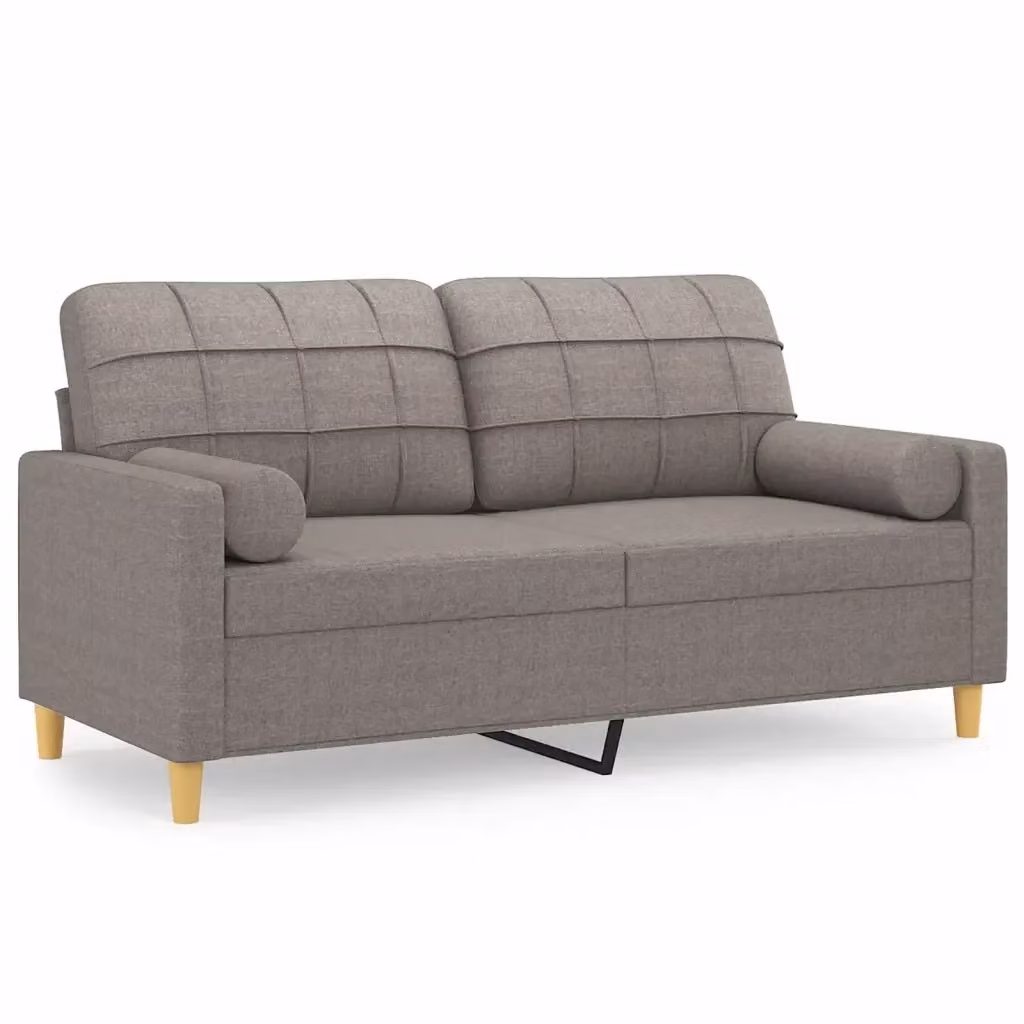 Divano a 2 posti moderno vidaXL in tessuto beige o grigio con cuscini e coperture rimovibili – 2
