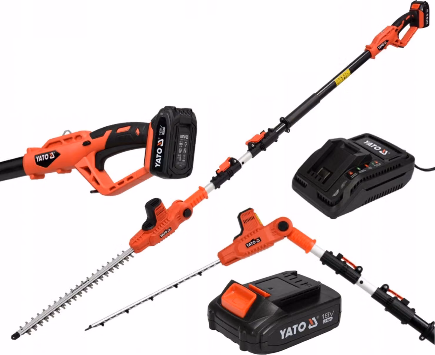 Tagliasiepi telescopico a batteria 18V 1,8-2,8m (1x batteria+caricatore)