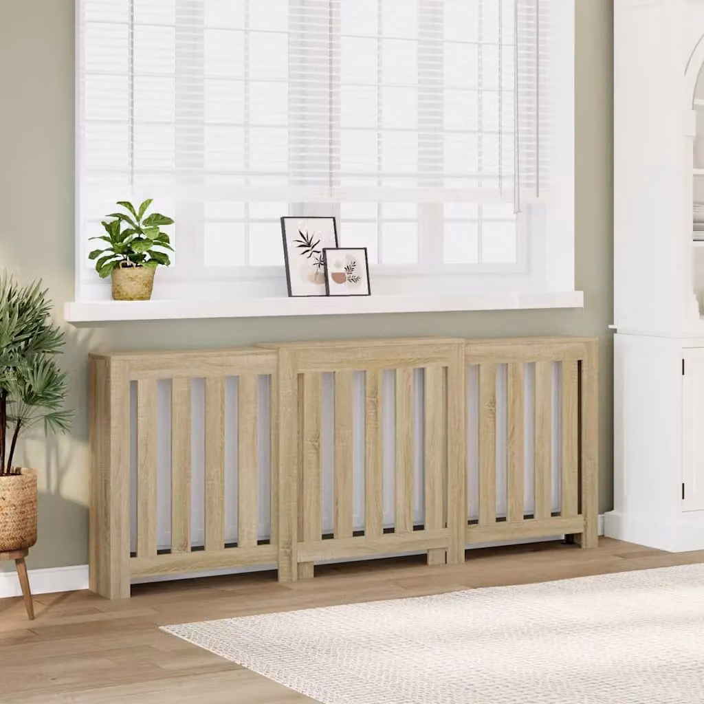 Copertura per radiatori vidaXL in legno Rovere Sonoma, L 205 cm x P 21,5 cm x H 83,5 cm