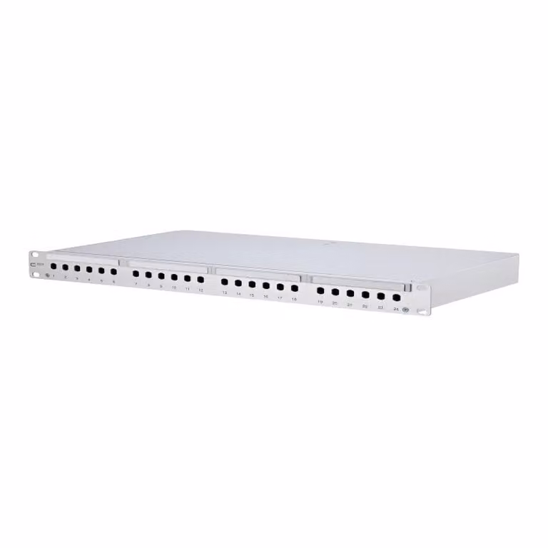 Metz Connect OpDAT PF Pannello di permutazione non equipaggiato per 24xST-S, grigio 1502000100-E
