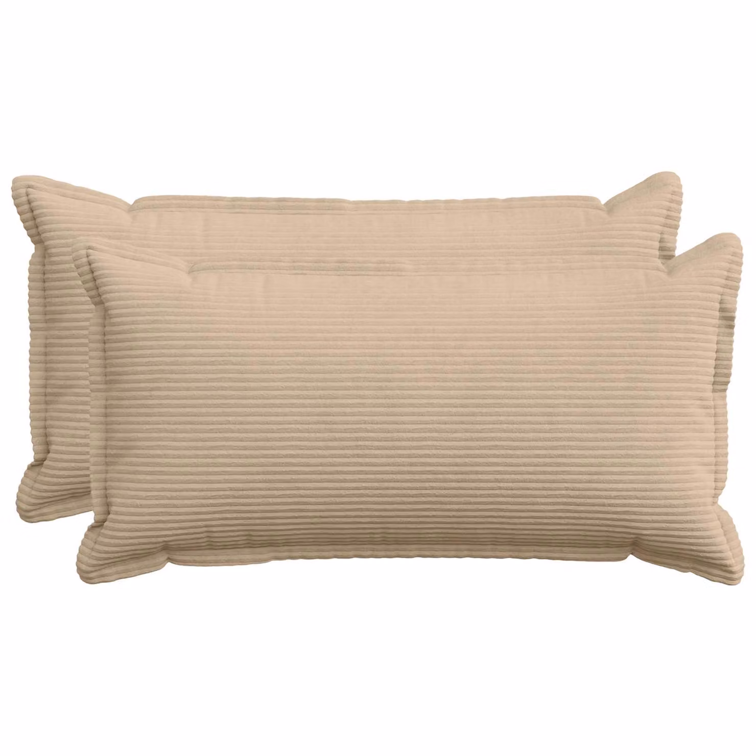 Set di 2 federe vidaXL HOUTEN in velluto a coste, colore tortora, L 80 cm x P 40 cm