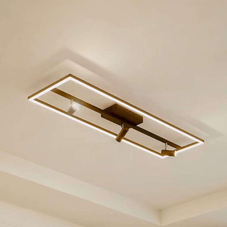 Plafoniera a LED Yvor Lucande, Nero, Soggiorno / Sala da pranzo, Alluminio, Moderno, Plafoniera LED