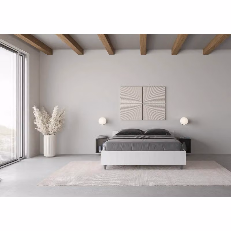 Letto Matrimoniale Francese Nuamo Ityhome Bianco Frassino L/P/H: 140 x 200 x 147 cm – 2