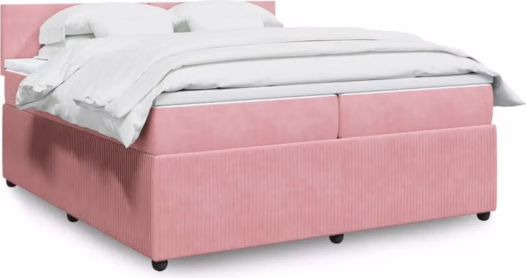 Maison Exclusive - Giroletto a Molle con Materasso Rosa 200x200 cm in Velluto