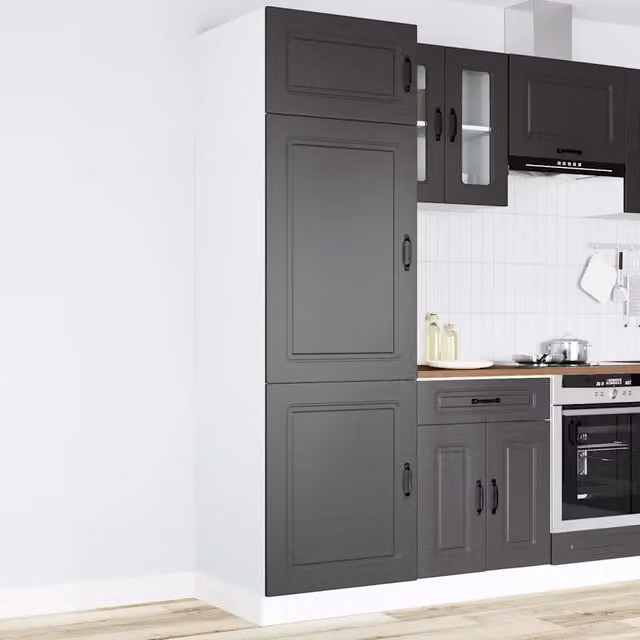 Armadio da Cucina Kalmar Nero in Legno Multistrato 853628