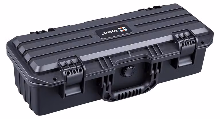 Valigetta impermeabile con imbottitura in schiuma personalizzabile, dimensioni 42,7 x 13,6 x 12,2 cm, ideale per proteggere oggetti di forma sottile