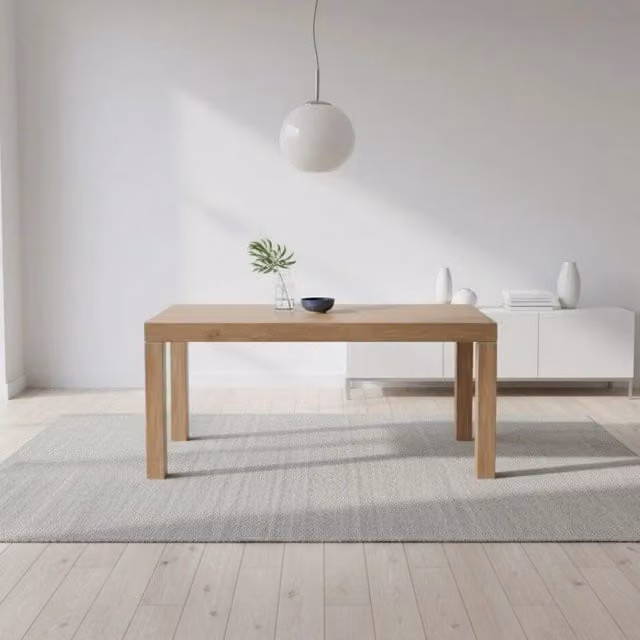 Tavolo Imab Piana T08 in rovere decapato con 4 allunghe 160x90x74.6 H cm.